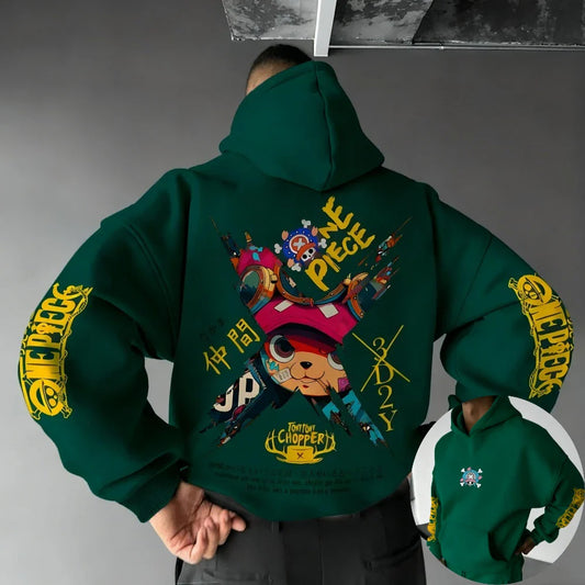 One Piece Men's Hoodie Sweatshirt Tony Tony Chopper Japan Anime Spring Autumn and Winter Boys Long-sleeved Parent-child Outfit
