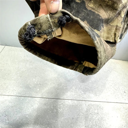 High Quality Vintage Multi-Pocket Camo Cargo Pants Mens Clothing High-End Fabric Tactical Baggy Pants Thick Casual Work Trousers