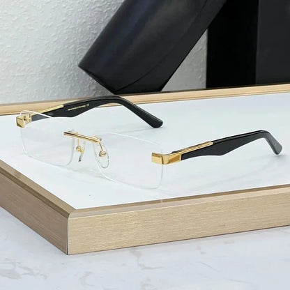 Designer Boundless Sunglasses THE ARTIST I Handmade in Germany Rectangle Alloy Acetate Luxury Top Quality UV400 Unisex with Case