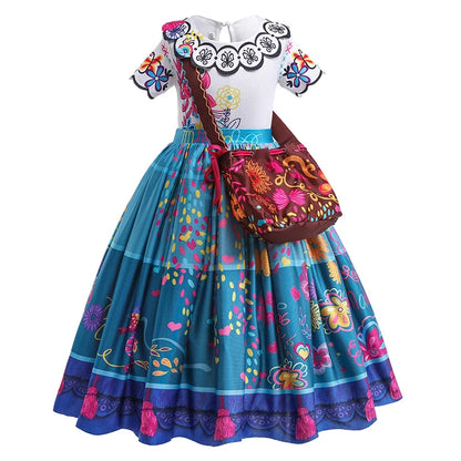 Children Snow White Cinderella Aurora Anna Elsa Costume Girl Cosplay Dress Kids Encanto Mirabel Little Mermaid Halloween Clothes