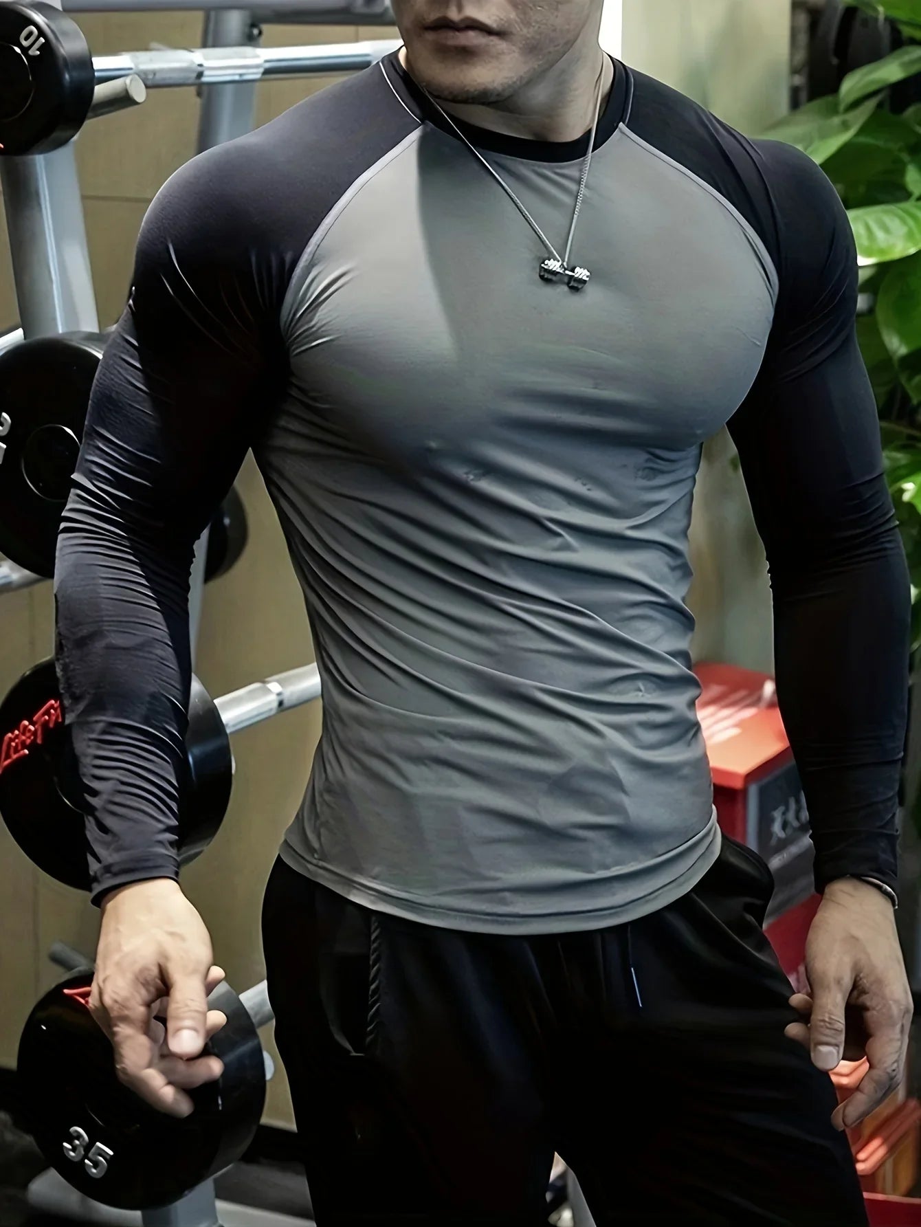 Men's quick drying soccer and basketball tight fitting top, high elasticity cycling compression training suit