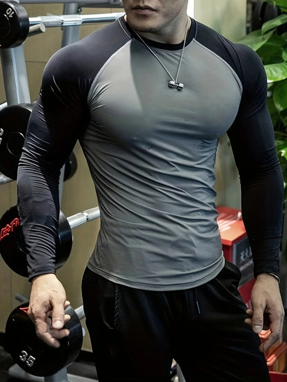 Men's quick drying soccer and basketball tight fitting top, high elasticity cycling compression training suit