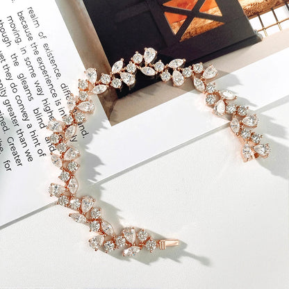 Marquise/Pear/Round Cut Full Moissanite Diamond Bracelets for Women 925 Silver Luxury Bridal Wedding Bracelet With Certificate