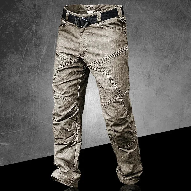 Stretch Hiking Pants Men Water Resistant Rip Stop Cotton Outdoor Work Cargo Pants Multi-Pocket Lightweight Combat Tactical Pants