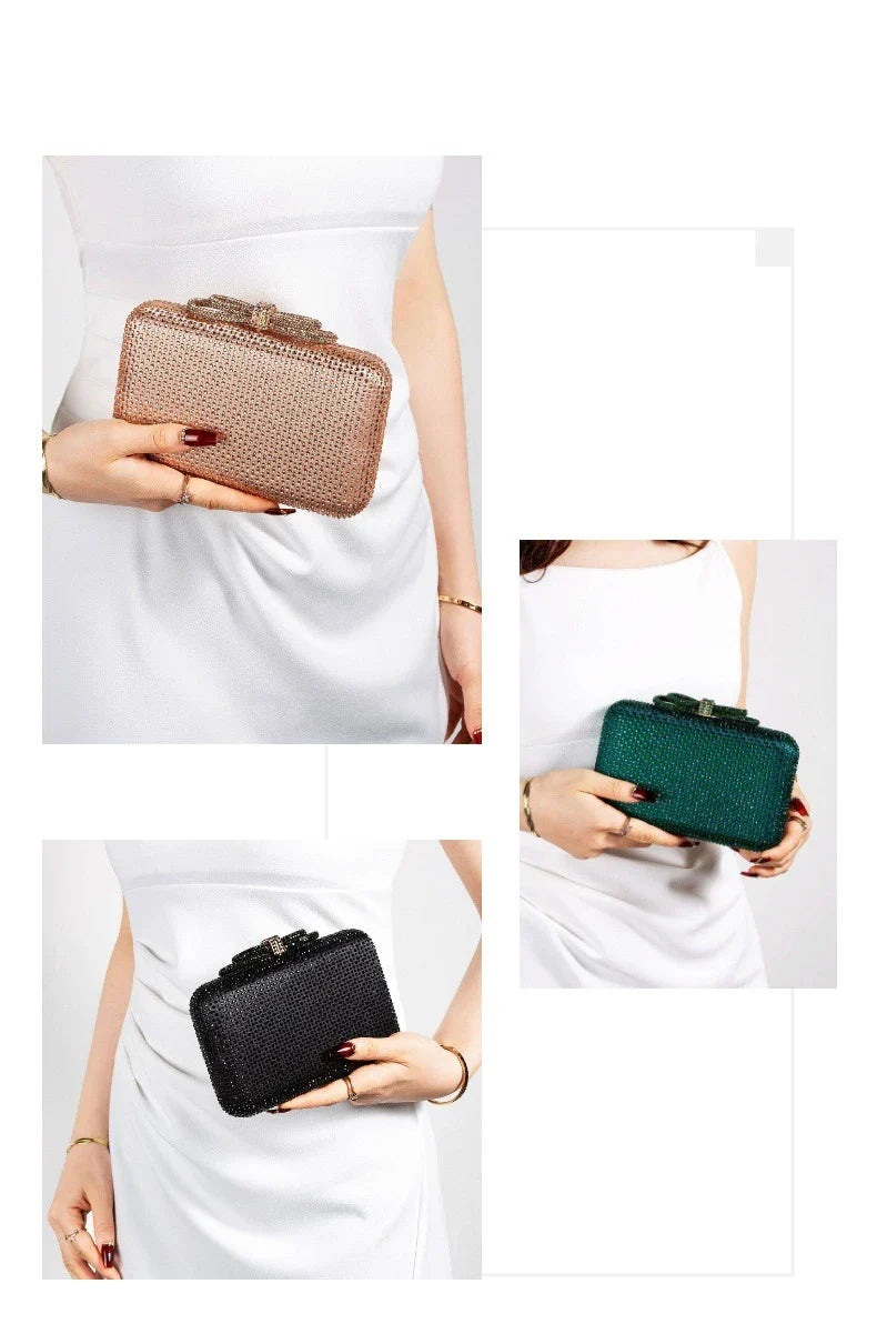 Diamond Evening Bag Clutch Silk Fabric New Crossbody Shoulder Fashion Luxury Brand Vip Women's Purses Bags Casual Party Handbag
