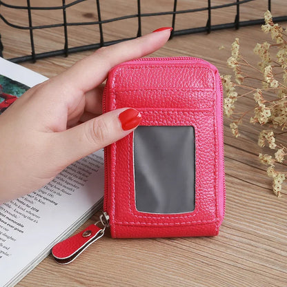Portefeuille Homme en Cuir PU Véritable Porte-Cartes de Crédit Blocage RFID Pochette Zippée Homme Sac Multi-cartes Fermeture Éclair Haute Qualité