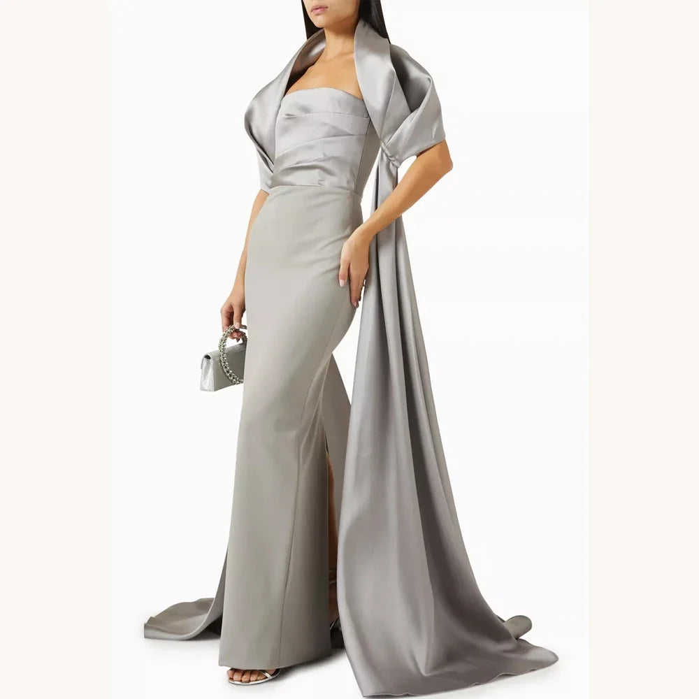 Customized Sexy Elegant Train Dress A-Line Evening Dresses Occasion Formal Exquisite High Quality Prom Party Gowns for Women