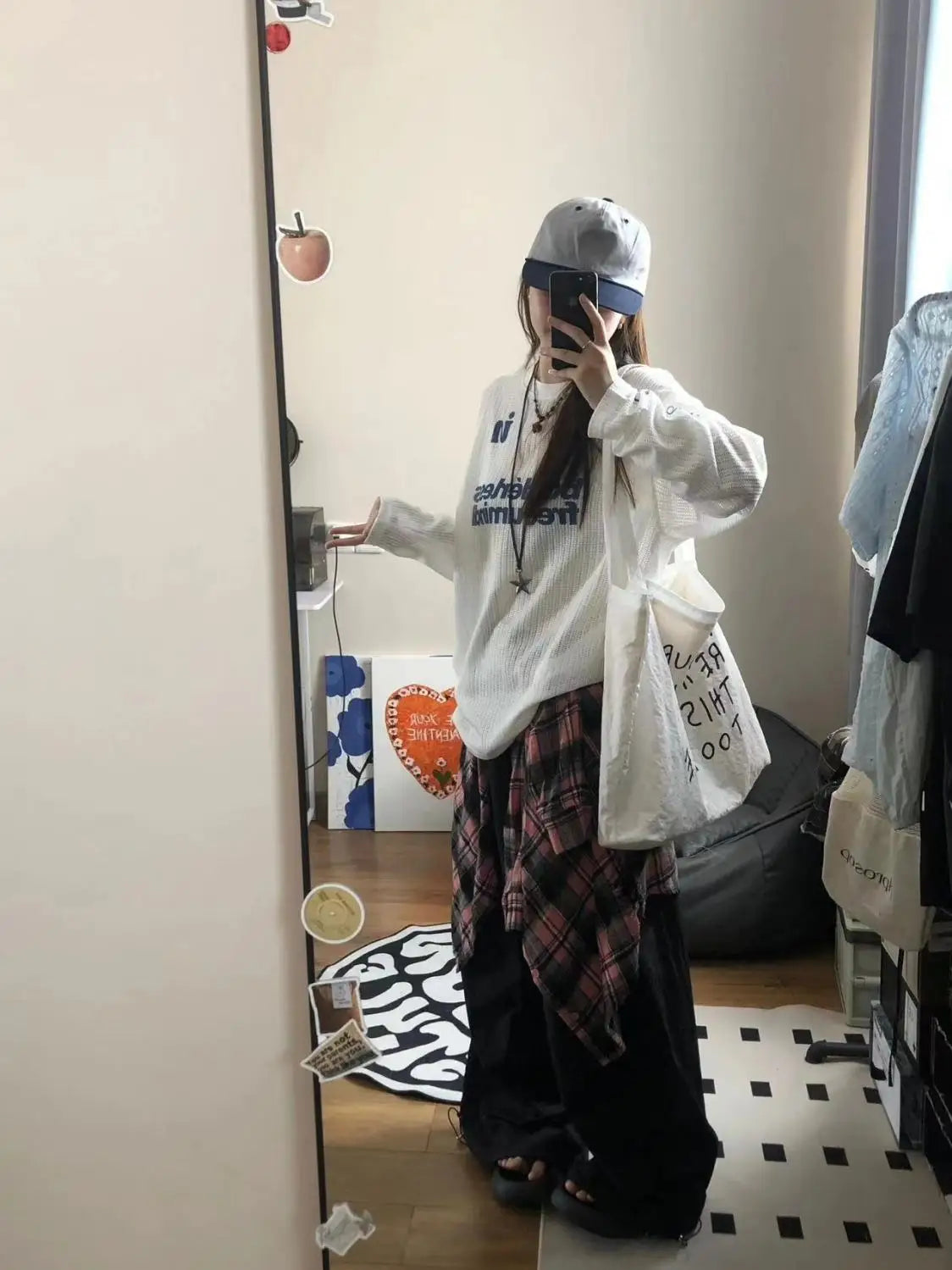 HOUZHOU Y2k Kpop Oversize Women T-shirts Hollow Out Harajuku Sexy Gyaru Streetwear Long Sleeve Knitted Top Korean Fashion Casual