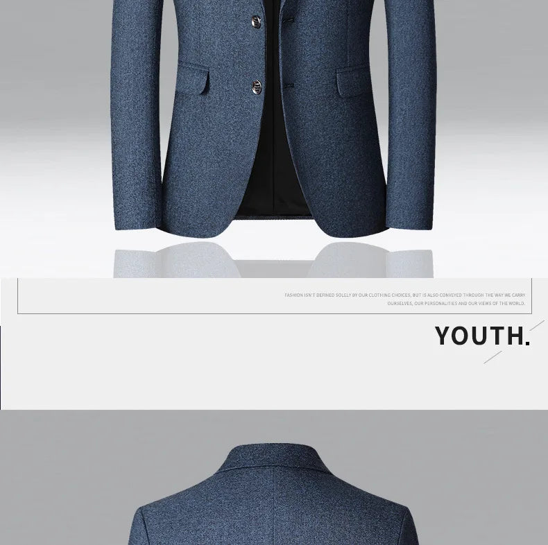 Brand Business Casual Jackets for Men Spring and Autumn Solid Color Turn-Down Collar Suits Blazer 2026 Wedding Blazer Men