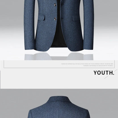 Brand Business Casual Jackets for Men Spring and Autumn Solid Color Turn-Down Collar Suits Blazer 2026 Wedding Blazer Men