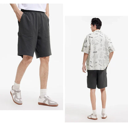Men Pants Pineapple Texture Lumber Workwear Loose Straight Knit 2026 Summer Casual Style Soft Comfy Daily Top