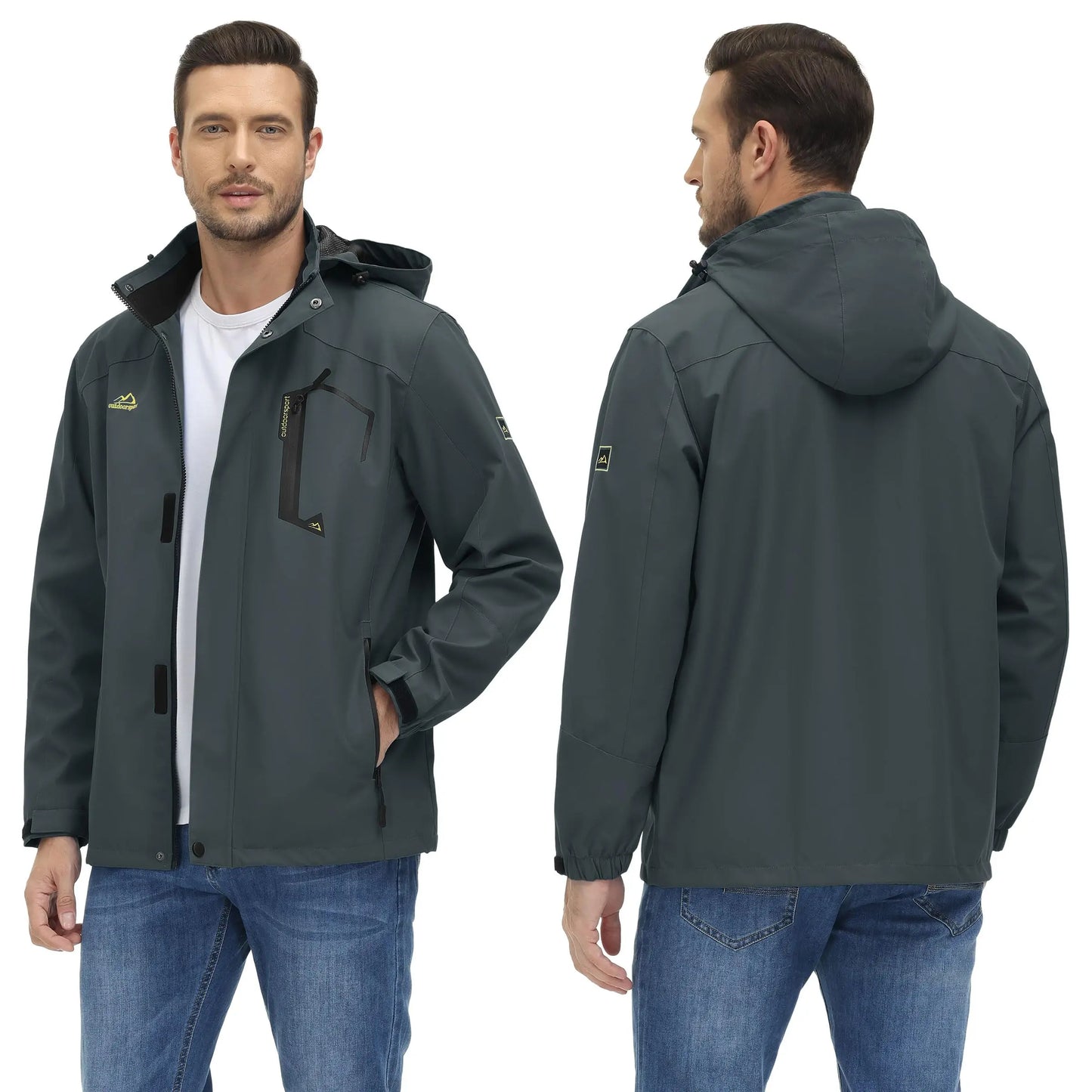 Spring Autumn Lightweight Jackets Mens Mesh Lined Waterproof Rain Jacket Outdoor Fishing Hiking Jacket Male Windbreaker
