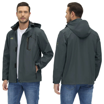 Spring Autumn Lightweight Jackets Mens Mesh Lined Waterproof Rain Jacket Outdoor Fishing Hiking Jacket Male Windbreaker