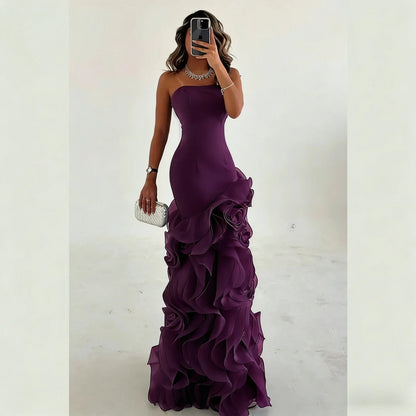 Elegant  Asymmetrical Prom Gown Tiered Layers Party Dress for Women Mermaid Evening Dresses Formal Occasion Dresses Customized