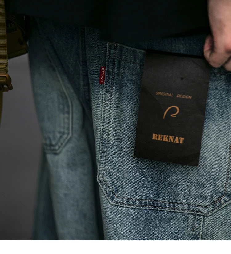 American Vintage High Quality Denim Cargo Pants Men Clothing Streetwear Loose Skate Jeans Harajuku Casual Harem Trousers Male