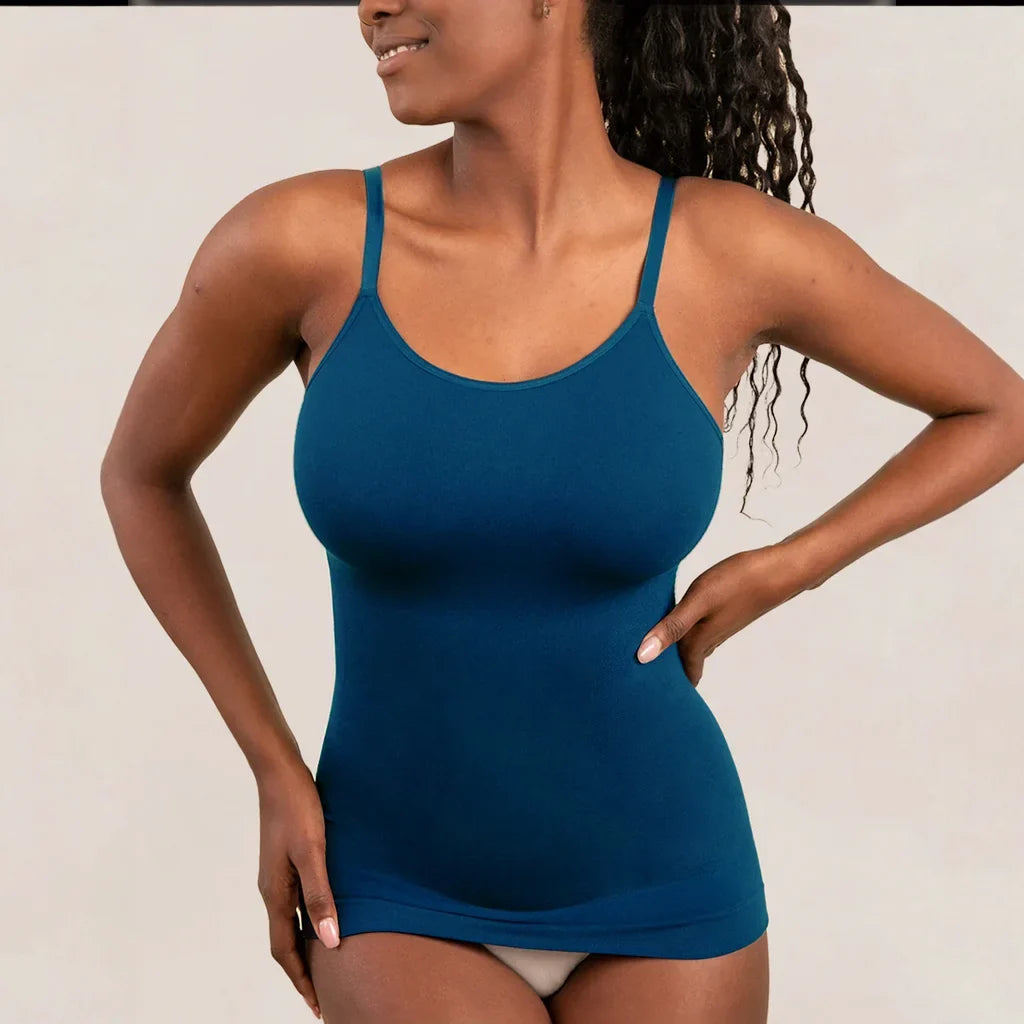 High Quality Women Seamless Cami Single Layer Adjustable Straps Scoop Neck Comfort Body Control Shaping Tank Top