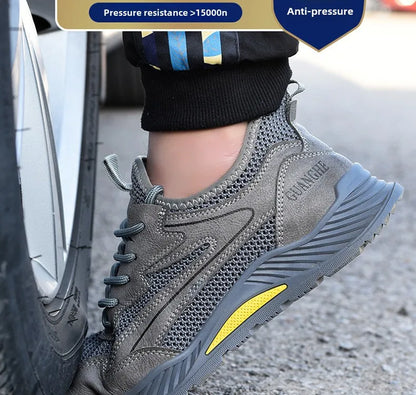 summer mesh safety shoes breathable work shoes industrial construction indestructible shoes for men steel toe safety work boots