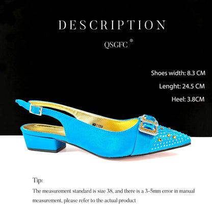 Mature Ladies Style Peep-Toe Heels & Rectangular Bag Set Nigerian Party Shoes and Bag –Comfortable Women's Shoes