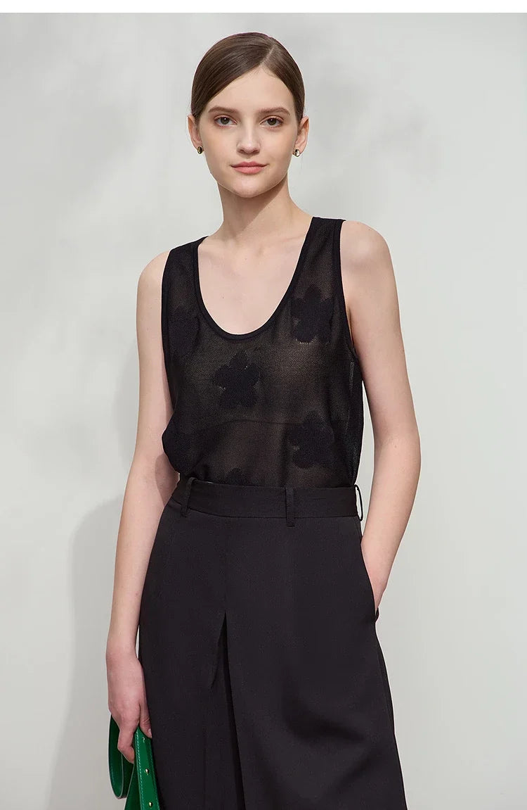 Summer New Knitted Camisole Women 2025 Solid Sleeveless U-neck Casual Tops for Woman Fashion Office Lady Clothing 12542111