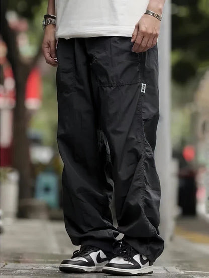Outdoor Waterproof Parachute Pants Men Casual Baggy Wide leg Motorcycle Pants Streetwear Sport Jogger Sweatpants Trousers