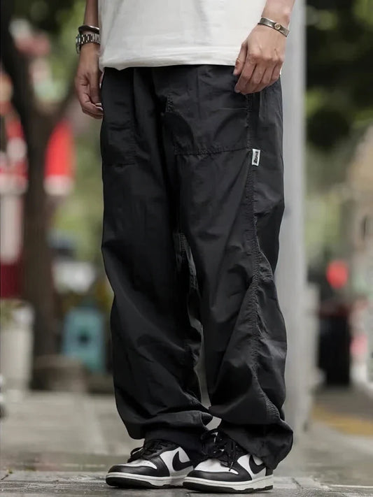 Outdoor Waterproof Parachute Pants Men Casual Baggy Wide leg Motorcycle Pants Streetwear Sport Jogger Sweatpants Trousers
