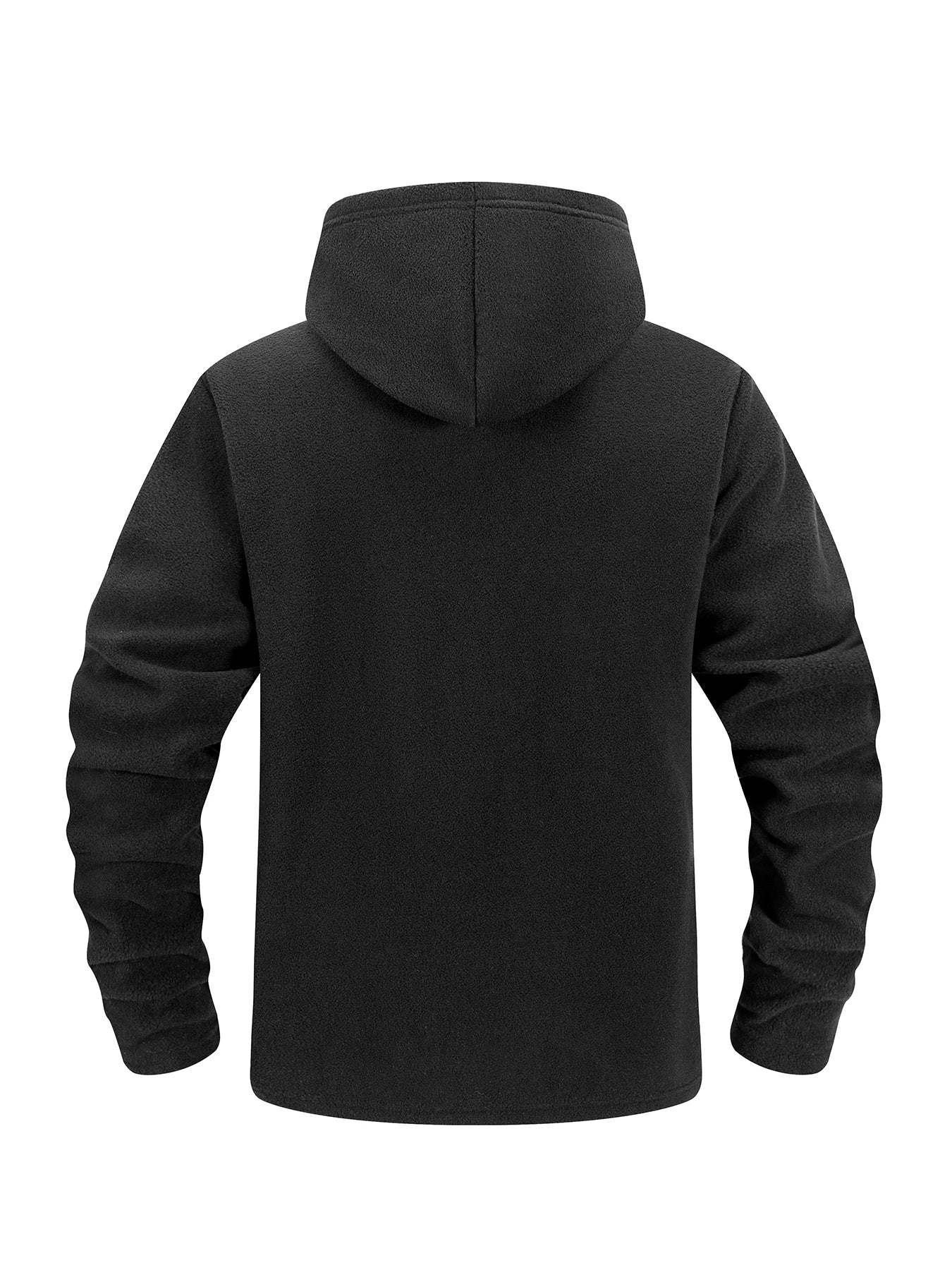 Men's Hiking Tactical Fleece Full Zip Hooded Jacket Multi-Zipper Pockets Design Autumn Winter Warm Outdoor Sports Coat for Men
