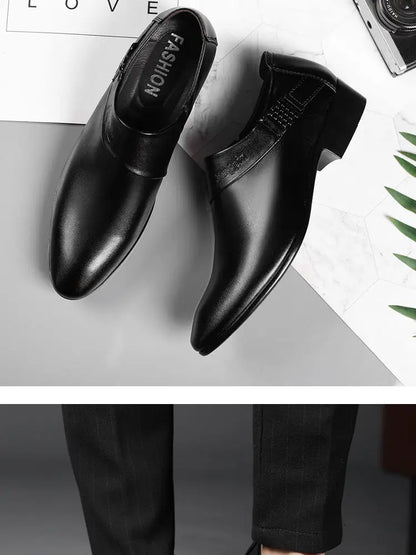 Leather Casual Pointed Toe Business Social Shoe for Men Elegant and Classic High Quality Fashion Dress Shoes Man Low Price Suit