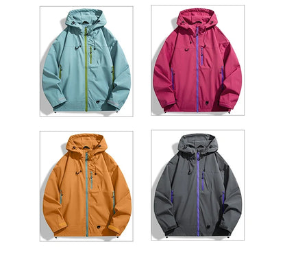 Unisex Waterproof Windbreaker Outdoor Sport Windproof Single-Layer Jacket Men Women Hiking Climbing Trekking Rain Coat