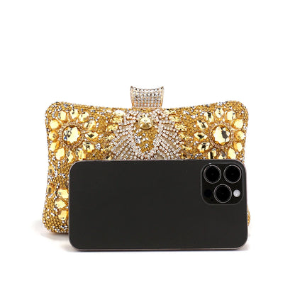 Flower One Side Glitter Tassel Women Evening Bags Diamonds Small Day Clutch Luxury New Chain Shoulder Handbags For Party