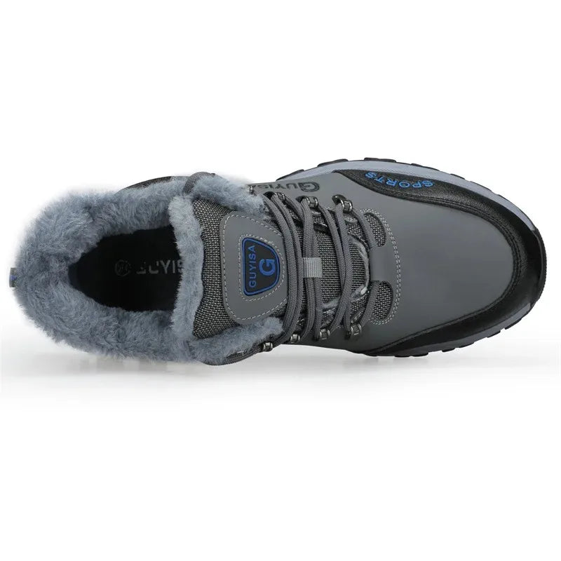 2024 New Winter Plush Safety Work Shoes For Men Waterproof Indestructible Steel Toe Cap Anti Nail Construction Shoes Male Boots