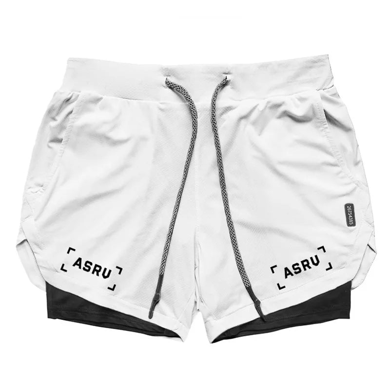 Men's Summer Quick Dry Running 2 in 1 Shorts Sports Jogger Short Pants Male Gym Fitness Workout Sweatpants Plus Size M-5XL