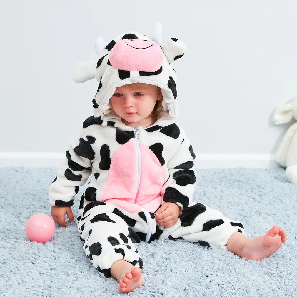 Cute Monkey Tiger Dinosaur Cosplay Costumes Boys Girls Toddler Animal Jumpsuit Baby Rompers Infant Clothes Pyjamas Kids Kigurumi
