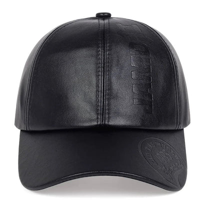Pu Leathe Letter Printing Baseball Caps Spring and Autumn Outdoor Adjustable Casual Hats Sunscreen Hat