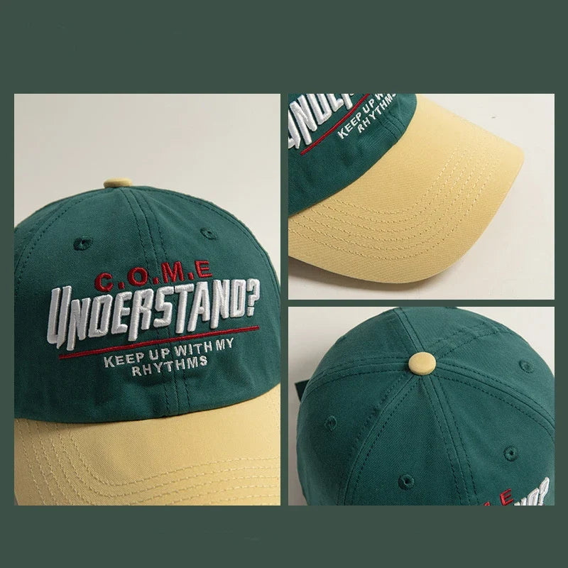 New Big Head Sports Hat Women Versatile Embroidery Contrasting Baseball Cap Men Outdoor Leisure Sunshade Adjustable Hip-hop Hat