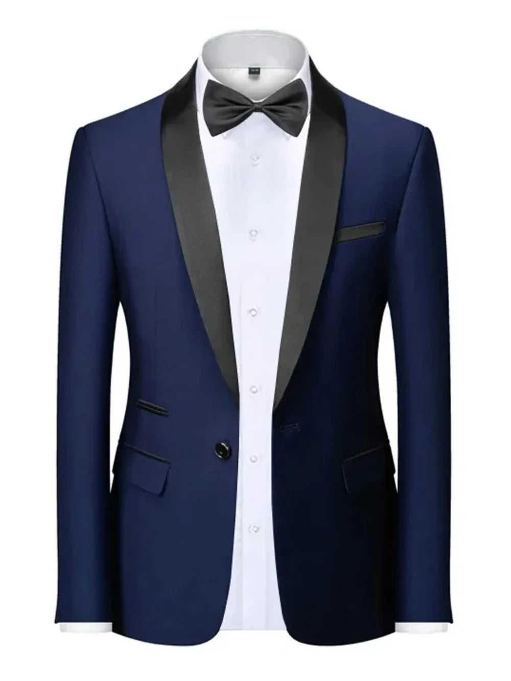 Mens Blazer Slim Fit Suit Jacket 1 Button Velvet Shawl Collar Wedding Formal Suit Jacket