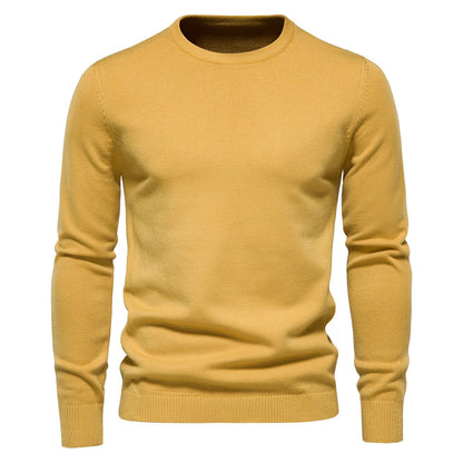 2021 New O-neck Pullover Men's Sweater Casual Solid Color Warm Sweater Men Winter Fashion Slim Mens Sweaters 11 Colors