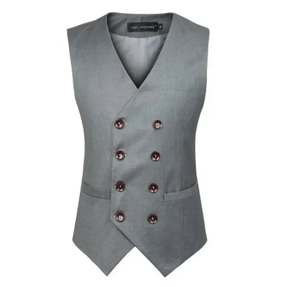 2026 Men's Slim Waistcoat Vest Spring Autumn Solid Double Breasted Oversized Suit Vest Men Formal Blazer Vest Wedding Party Tops