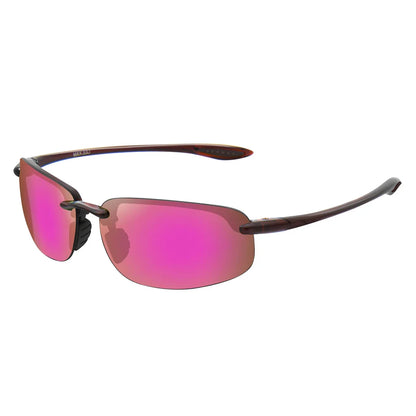 Rimless Polarized Sports Sunglasses Men&Women Tr90 Frame for Running Fishing Baseball Driving （8001）