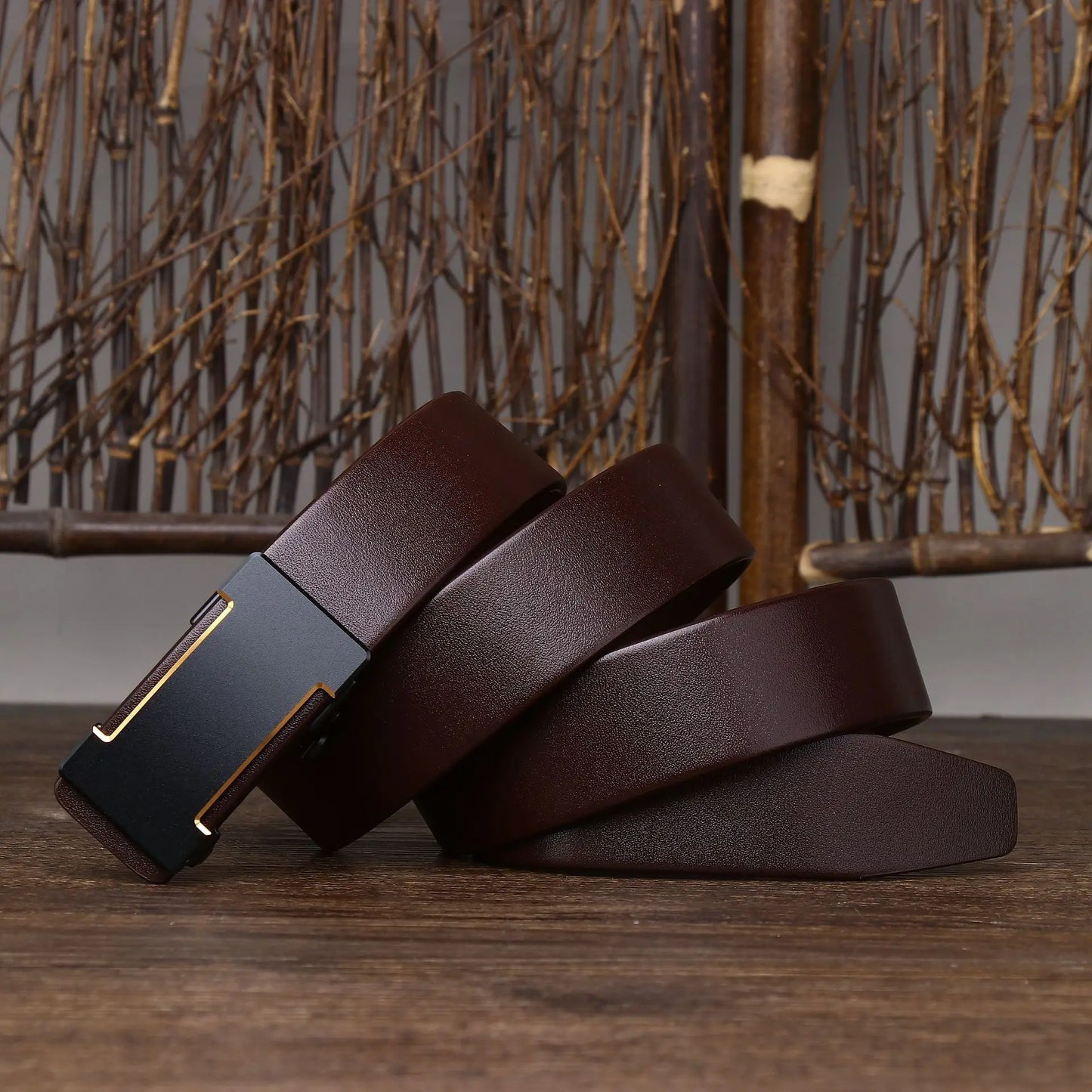 Luxury Genuine Leather Belt Men's Casual Cowhide Toothless Automatic Buckle Belt for Men Jeans Pants Waistband Business Belt