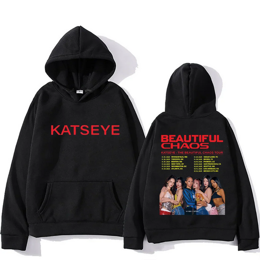 THE BEAUTIFUL CHAOS TOUR Fashion pop Hoodie Men Women's vintage clothes Fleece Long sleeve pullovers oversized hoodies