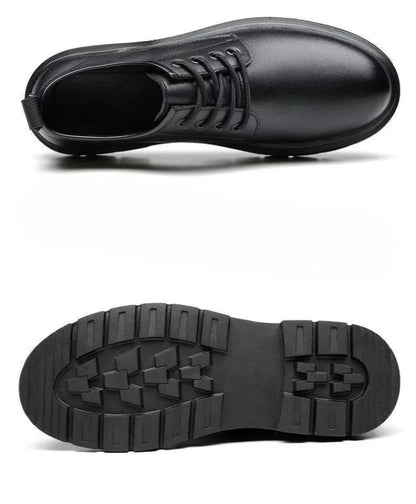 2026 Men's Leather Shoes Breathable Perforated Odor Free Business British Style Office Soft Sole Wear Resistant Casual Footwear
