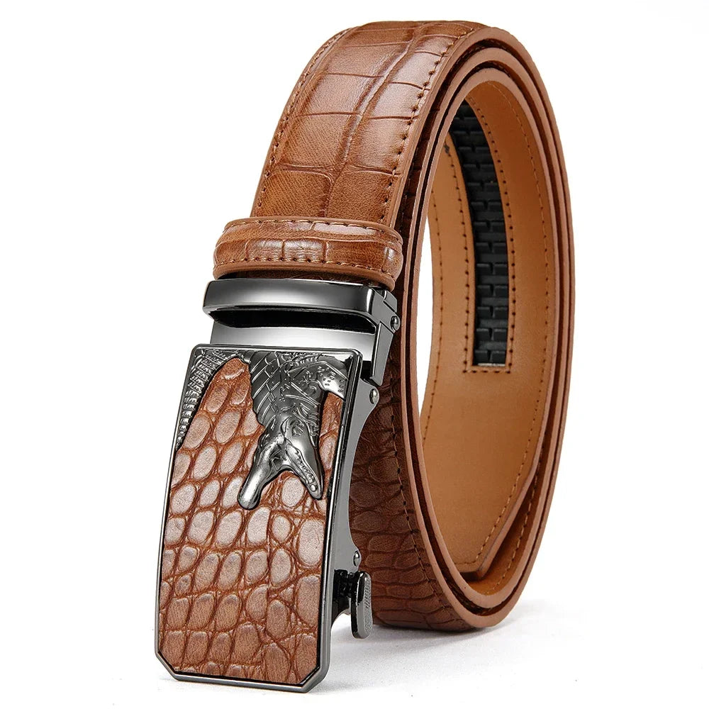 Men's PU Leather Belt Fashion Automatic Buckle Belt for Popular Business High Quality Male Belt Multi Color