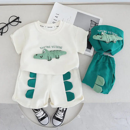 Children Clothes Suit Summer Kids Boys Girls 3D Animal T Shirt Shorts 2Pcs/Set Kids Infant Clothes Toddler Sportswear