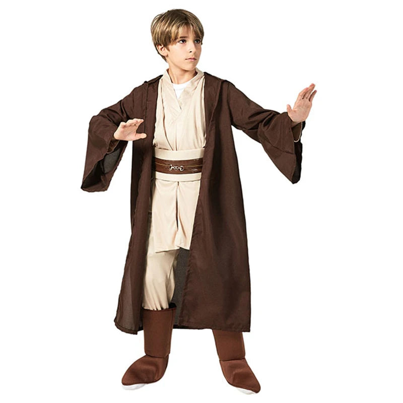 Jedi Warrior Full Set COSplay Costume For Kids Boys Girls Fancy Dress Jedi Cloak Cosplay Halloween Carnival Costume For Children