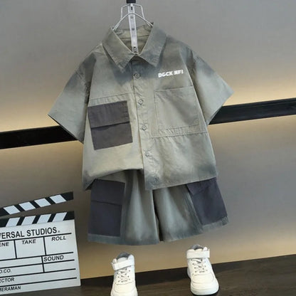 Shirt Suit Boy Children's Clothing Junior Boys' Summer Clothes for Cotton Costumes Sets Kids Sweatshirt Top Bottom Set Outfit