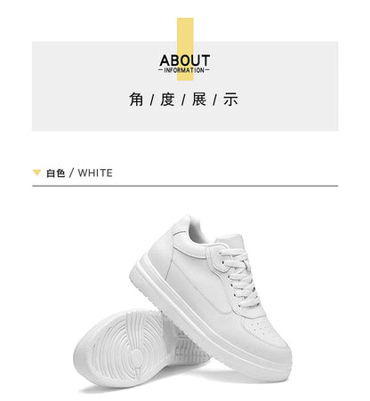 New Invisible Height-increasing Shoes for Men, 6CM-8CM-10CM Sports Shoes,White Leather Sports Shoes for Men,Enlarged Sizes 36-46