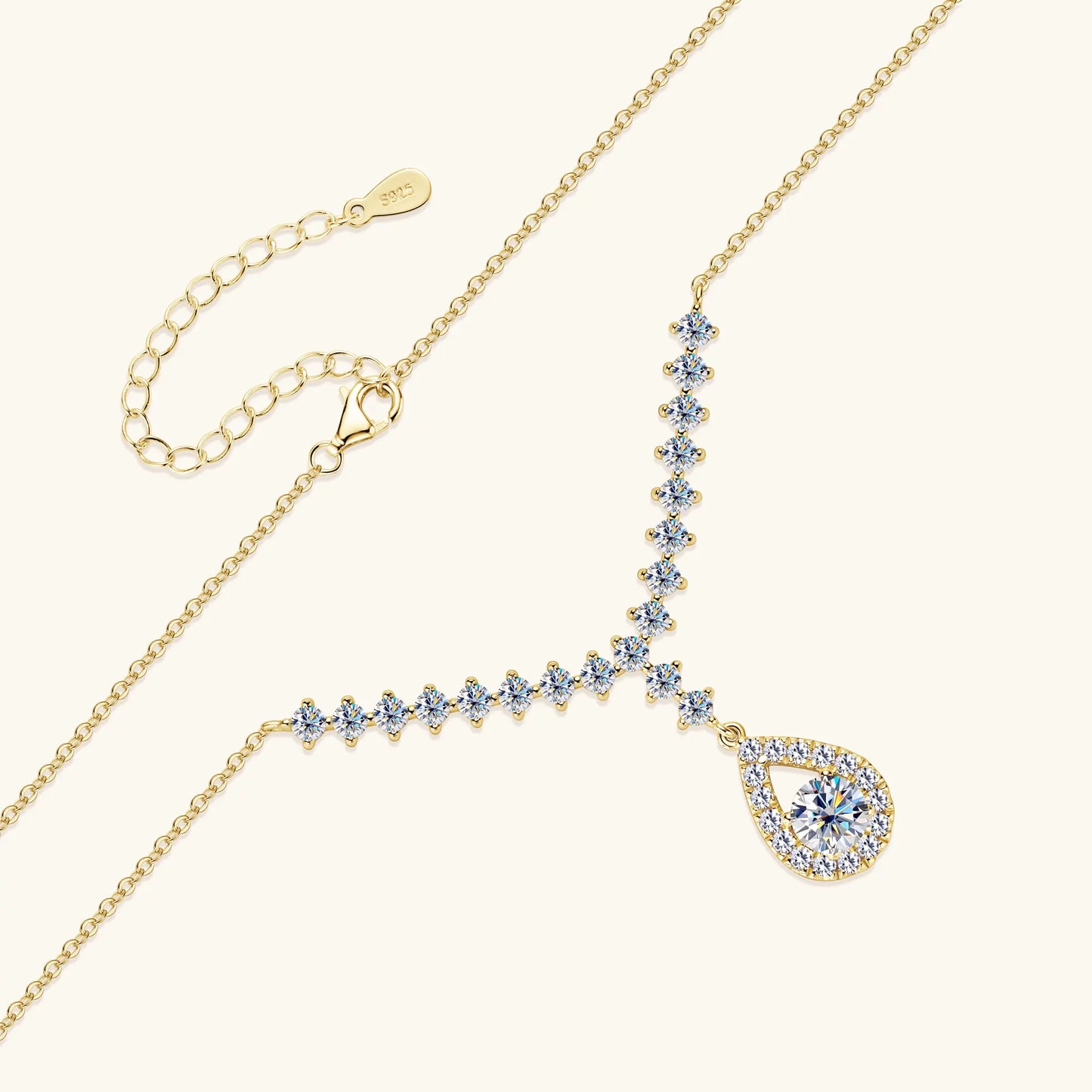 3.38CT Moissanite Necklaces for Women 100% Real Silver Chain 925 Pandant Lab Diamond Luxury Wedding Party Jewelry