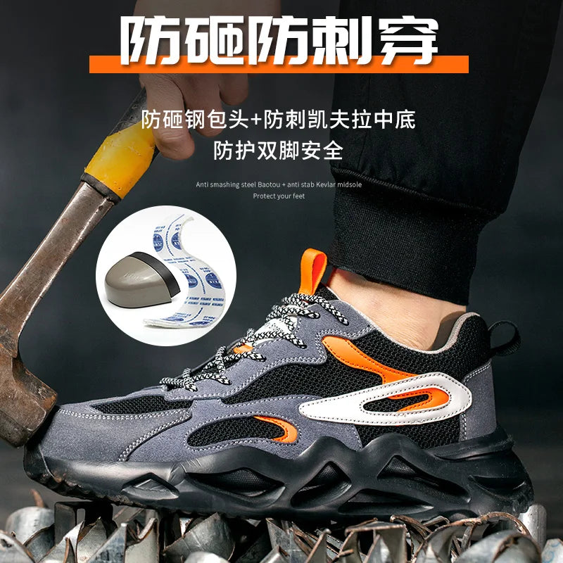 6KV Insulation Blocking Current Work Safety Shoes For Men Lightweight Indestructible Anti-smash Sneakers Steel Toe Cap Boots