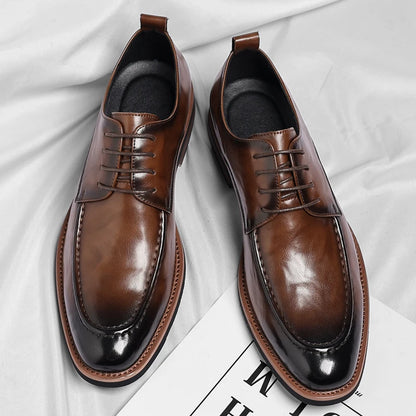 Men's Oxford Derby Dress Shoes Business Formal Casual Party Footwear Comfortable New Fashion Solid-Color Sneakers