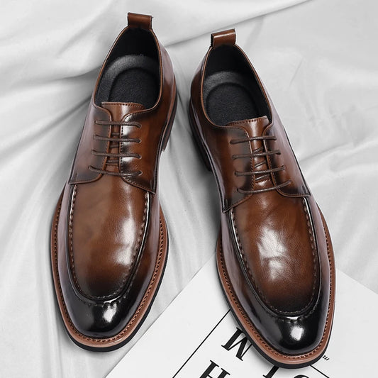Men's Oxford Derby Dress Shoes Business Formal Casual Party Footwear Comfortable New Fashion Solid-Color Sneakers